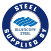 Supplied by BlueScope Steel Logo
