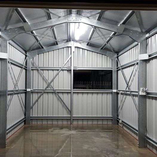 Insulated shed interior by Bryland Sheds Townsville