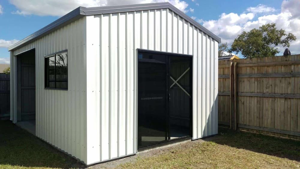 Sliding door gable roof shed