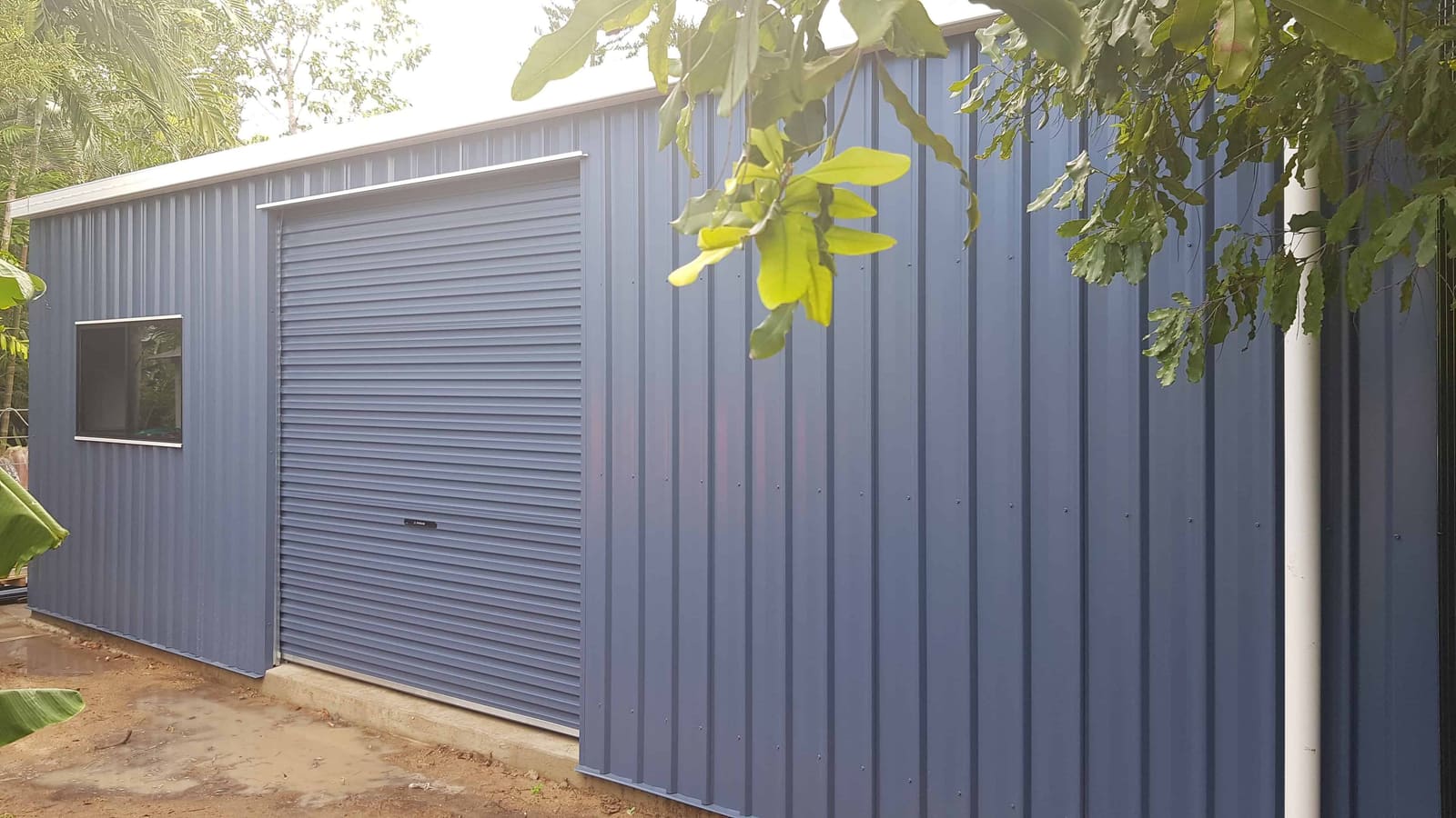 Gable Shed with Centered Roller Door - Bryland Sheds Townsville