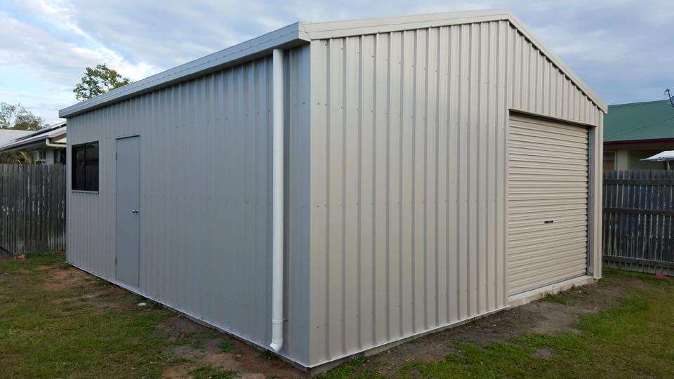 Medium Sizes Shed With Single Roller Door and Side Access - Bryland Sheds Townsville