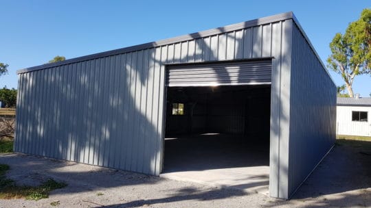 Wide Skillion Shed with Single Roller Door