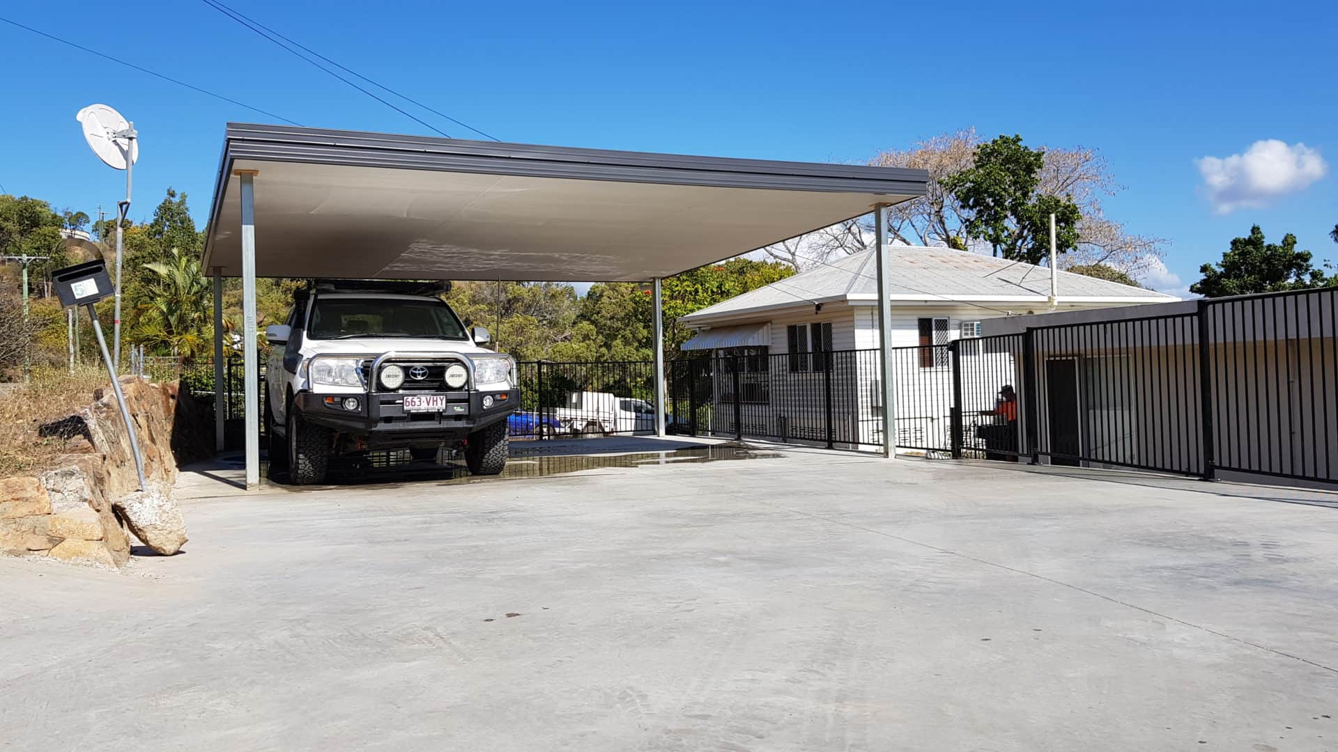 Double Carport on Large Concrete Drive Way Bryland Sheds